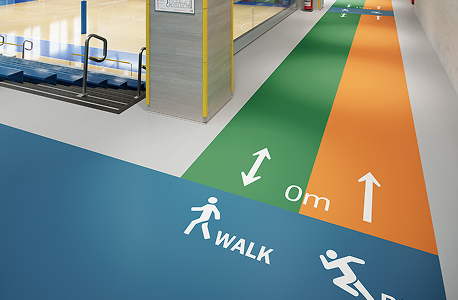 Vinyl flooring sheets with shock-absorption designed for indoor sports facilities Arena Fit