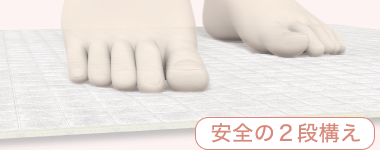足裏をグリップするクッション層。安全の2段構え